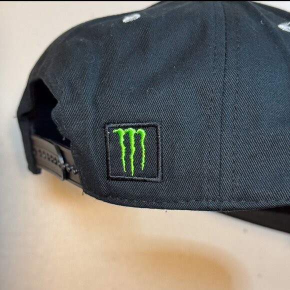 Monster Energy Black Striped Embroidered Logo Casual Adjustable Snapback Hat Cap - Picture 6 of 6